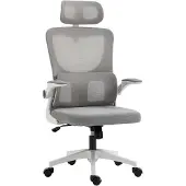 Vinsetto Bürostuhl Ergonomisch, Schreibtischstuhl mit Verstellbar Armlehne, Mesh