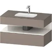 Duravit Einbauwaschtisch-Möbel-Set Qatego 100x55x60cm, we hg/b ma, Konsolen-Waschtischunterbau