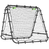 Welikera Fußballtor, verstellbar, klappbar, Metallrahmen, 100 x 68-95 cm, Schwarz