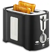 Dopwii Toaster,6 Stufen Auftaufunktion schlitztoaster，2 Toastschlitze, Krümelschale, Schwarz