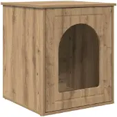 vidaXL Katzenhaus Kunsthandwerk Eiche 53 x 52 x 62 cm Holzwerkstoff