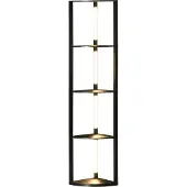 Welikera LED Standleuchte, Eckregal, dimmbar, 4 Ablagen, warmweißes Licht, 41x30x164cm, Schwarz