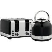 Novzep Wasserkocher- und Toaster-Set, 7 Bräunungsstufen, 1,7 L, Kunststoff, Edelstahl, Schwarz