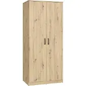 Furniture24 Kleiderschrank NIKO NIKS80 Schrank 82x185xx53 cm 2 Türiger Artisan EIche