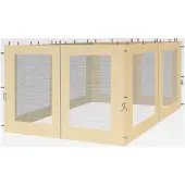 Markenlos 4 Seitenteile mit Moskitonetz für Pavillon 3x3m in Sand