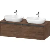 Duravit Ketho.2 Wastafelonderkast 140x55x45,9 cm Mat Noten (donker)