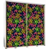 Furniture24 Schwebetürenschrank PENELOPA 205 Schrank Kleidereschrank mit Grafiken Blumen 4
