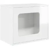 vidaXL Katzenhaus Glänzend Weiß 51 x 30 x 42,5 cm Holzwerkstoff