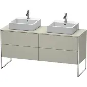 Duravit XSquare Konsolenwaschtischunterbau freistehend, für zwei Becken, 4 Auszüge, 1600x778x548mm, XS4927B6060, Farbe: Taupe Seidenmatt Lack