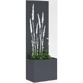 Markenlos Blumenkästen mit Sichtschutz, Hochbeet, Anthrazit, 50 x 140 cm