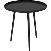 Welikera Outdoor Beistelltisch, Gartentisch, runder Terrassentisch, Stahl, Ф40 x 50Hcm, Schwarz