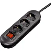 Hama Vis-à-vis, 3 AC-Ausgänge, 230 V, 3500 W, Schwarz, Kunststoff, 1,4 m
