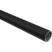 Interdeco Rundrohr / Metallrohr für Gardinenstangen 16 mm Ø Schwarz, 140 cm