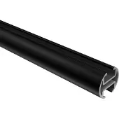 Interdeco Innenlaufprofil / Profilstange für Innenlauf-Gardinenstangen 20 mm Ø Schwarz, 100 cm