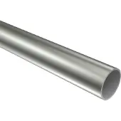 Interdeco Rundrohr / Metallrohr für Gardinenstangen 20 mm Ø Edelstahl-Optik, 120 cm