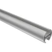 Interdeco Innenlaufprofil / Profilstange für Innenlauf-Gardinenstangen 20 mm Ø Silbergrau, 200 cm