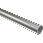 Interdeco Rundrohr / Metallrohr für Gardinenstangen 16 mm Ø Edelstahl-Optik, 120 cm