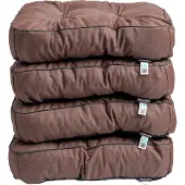 TexDeko 4er Pack Loungekissen Gartenpolster für Rattanmöbel UV-Schutz & Wasserabweisend 60x60x12 cm (Braun)