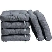 TexDeko 6er Pack Loungekissen Gartenpolster für Rattanmöbel UV-Schutz & Wasserabweisend 80x80x12 cm (Grau)