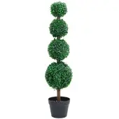 Furnicato Künstlicher Buchsbaum mit Topf Kugelform Grün 90 cm
