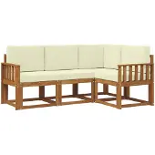 vidaXL Outdoor-Sofagarnitur 4 stk. Natur und Creme