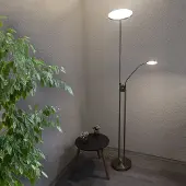 Dapo Leuchten LED-Stehleuchte Livio Deckenfluter mit Lesearm und Dimmfunktion
