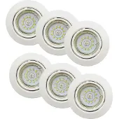Dapo Leuchten 6 x LED Einbauleuchte weiß rund schwenkbar GU10 3Watt Deckenlampe