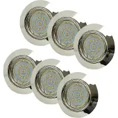Dapo Leuchten 6 x LED Einbauleuchte Chrom rund Decken-Büro-Lampen