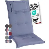 GARDISUN Hochlehner Auflagenkissen Polyester 6,5cm mit Kopfteil - Gartenstuhlauflage - Polsterkissen - EU