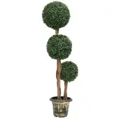 Furnicato Künstlicher Buchsbaum mit Topf Kugelform Grün 119 cm
