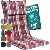 GARDISUN Hochlehner Auflagenkissen Polyacryl 8cm mit Kopfteil - Gartenstuhlauflage - Polsterkissen - EU