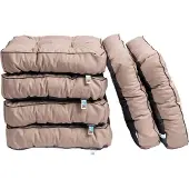 TexDeko 6er Pack Loungekissen Gartenpolster für Rattanmöbel UV-Schutz & Wasserabweisend 45x45x12 cm (Taupe)
