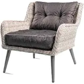 TexDeko Loungekissen Gartenpolster Set mit Rückenkissen für Rattanmöbel Wasserabweisend 70x70x12cm + 70x40x12cm (Schwarz)