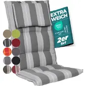 GARDISUN Hochlehner Auflagenkissen Polyacryl 8cm mit Kopfteil - Gartenstuhlauflage - Polsterkissen - EU