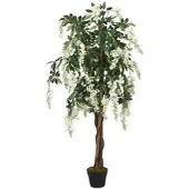 Furnicato Glyzinienbaum Künstlich 1470 Blätter 200 cm Grün und Weiß