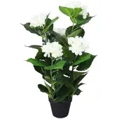 Furnicato Künstliche Hortensie mit Topf 60 cm Weiß