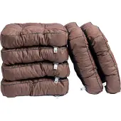 TexDeko 6er Pack Loungekissen Gartenpolster für Rattanmöbel UV-Schutz & Wasserabweisend 80x80x12 cm (Braun)
