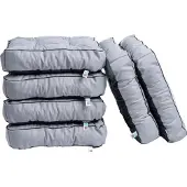 TexDeko 6er Pack Loungekissen Gartenpolster für Rattanmöbel UV-Schutz & Wasserabweisend 60x60x12 cm (Hell-Grau)