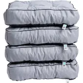 TexDeko 4er Pack Loungekissen Gartenpolster für Rattanmöbel UV-Schutz & Wasserabweisend 55x55x12 cm (Hell-Grau)