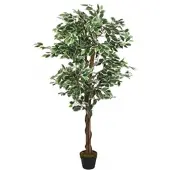 Furnicato Ficusbaum Künstlich 378 Blätter 80 cm Grün