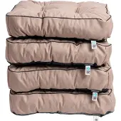 TexDeko 4er Pack Loungekissen Gartenpolster für Rattanmöbel UV-Schutz & Wasserabweisend 80x80x12 cm (Beige)