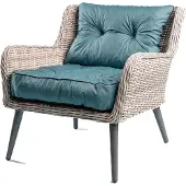 TexDeko Loungekissen Gartenpolster Set mit Rückenkissen für Rattanmöbel Wasserabweisend 70x70x12cm + 70x40x12cm (Türkis)