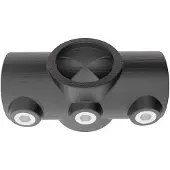 GeZu Impex Rohrverbinder Kreuszstück Ø 42 mm Schwarz Pulverbeschichtet Kreuzklemme lang