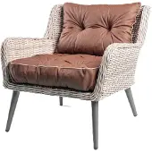 TexDeko Loungekissen Gartenpolster Set mit Rückenkissen für Rattanmöbel Wasserabweisend 50x50x12cm + 50x40x12cm (Braun)