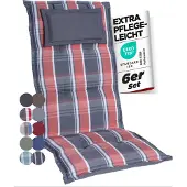 GARDISUN Hochlehner Auflagenkissen Polyester 6,5cm mit Kopfteil - Gartenstuhlauflage - Polsterkissen - EU