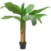 Furnicato Bananenbaum Künstlich 9 Blätter 120 cm Grün