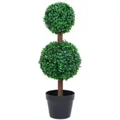 Furnicato Künstlicher Buchsbaum mit Topf Kugelform Grün 60 cm