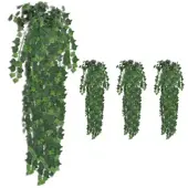 Furnicato Künstliche Efeuranken 4 Stk. Grün 90 cm