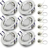 RADAM 6x Einbauspot SET RIK.12 schwenkbar aluminium rund GU10 7W neutralweiss