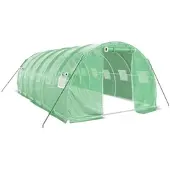 Furnicato Gewächshaus mit Stahlrahmen Grün 18 m2 6x3x2 m